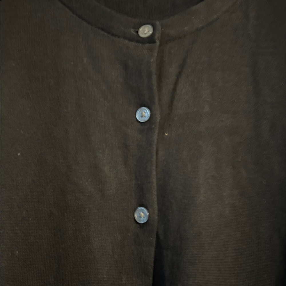 Lands' End Black Button-Up sweater - Picture 3 of 3